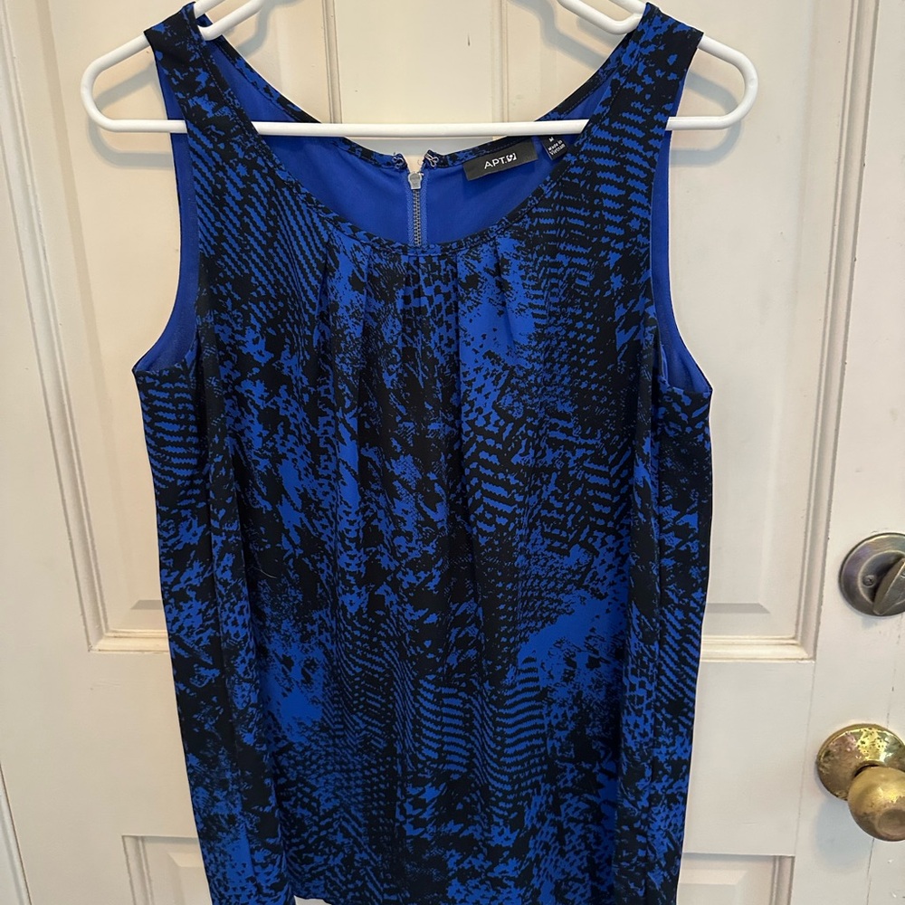 Apt. 9 Women's Blue Patterned Top